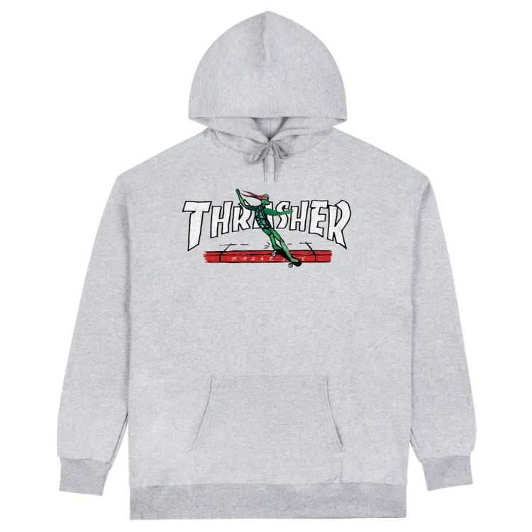 Thrasher Red Curb Ash Grey Hoodie [Size: L]