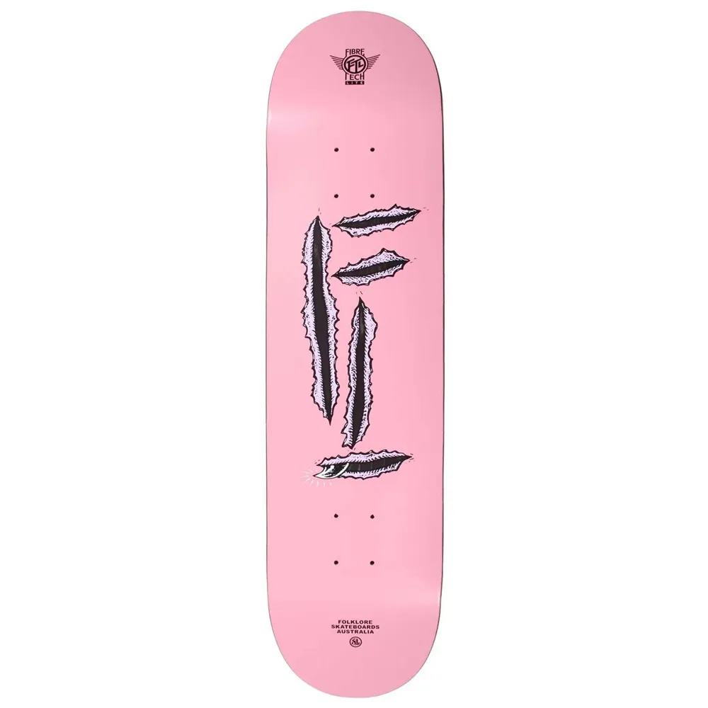 Folklore Fibre Tech Lite Rip Pink 8.25 Skateboard Deck