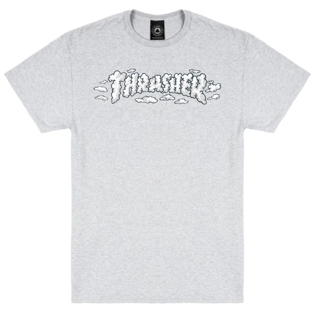 Thrasher Clouds By Spanky Ash Grey T-Shirt [Size: L]