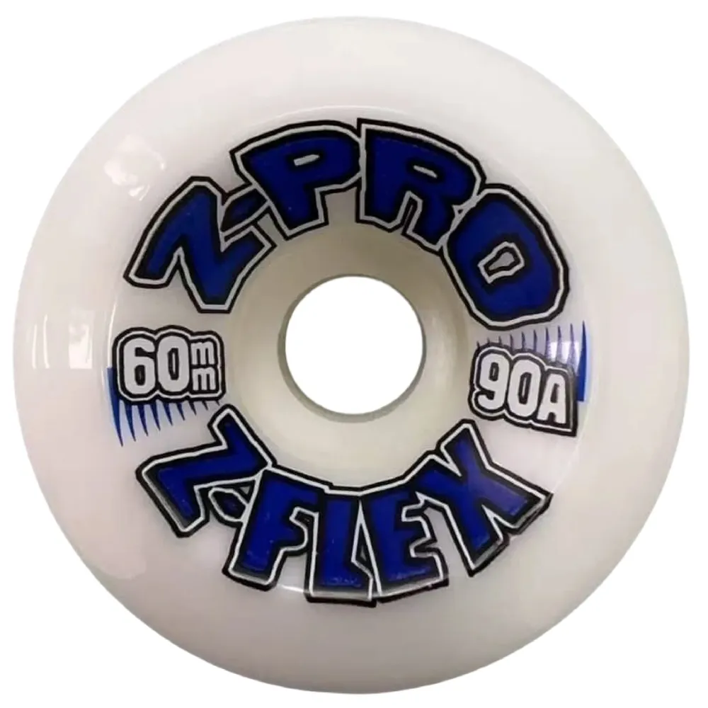 Z-Flex Z Pro White Blue 90A 60mm Skateboard Wheels