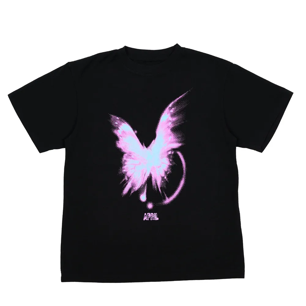 April AP Bright Vintage Black T-Shirt [Size: L]