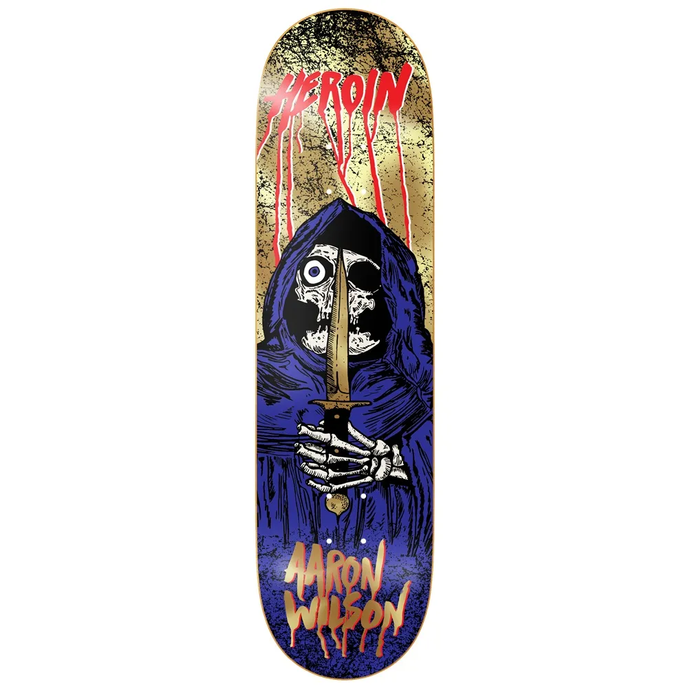 Heroin Aaron Wilson KO2 Skull Priest 8.5 Skateboard Deck