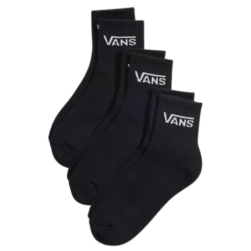 Vans Classic Half Crew Black 3 Pair Socks [Size: M]