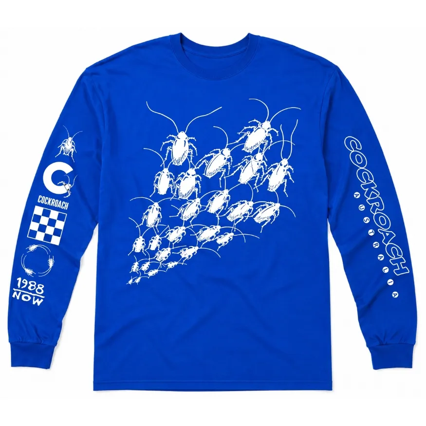 Cockroach Archive Royal Blue Long Sleeve Shirt [Size: M]