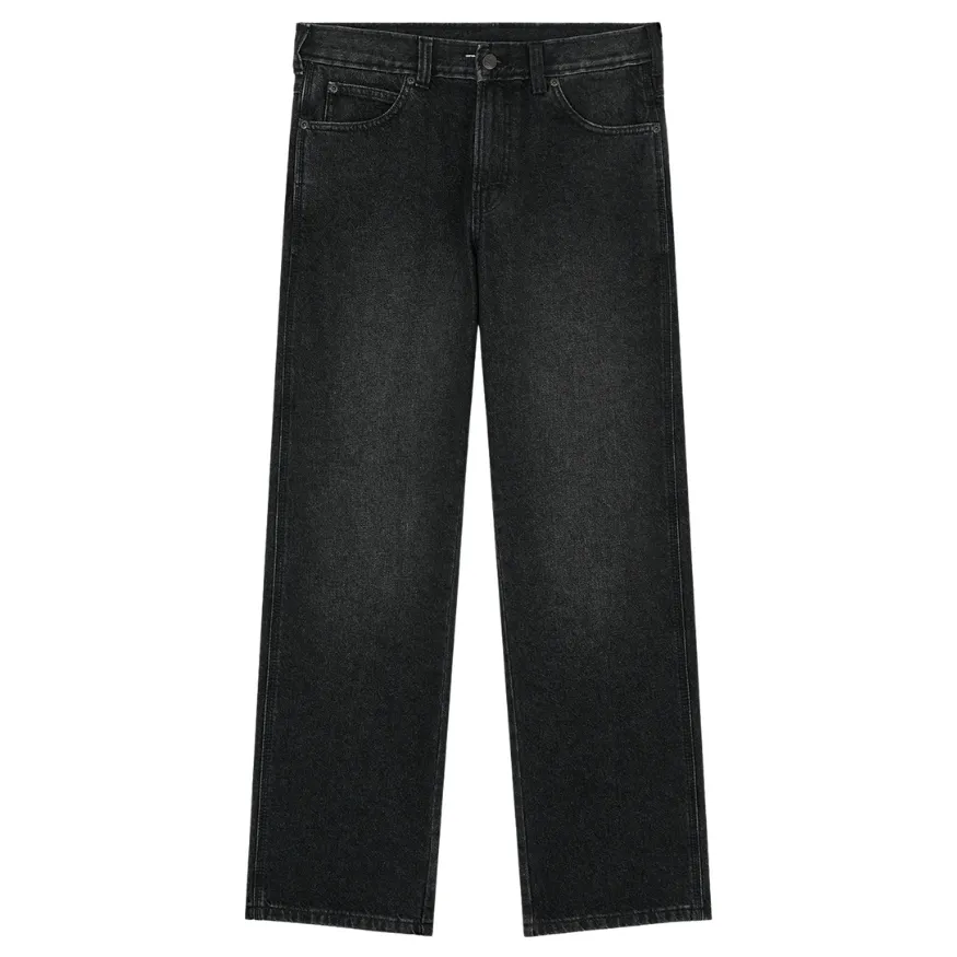 Dickies Thomasville Relax Straight Leg Black Faded Wash Denim Pants [Size: 34]