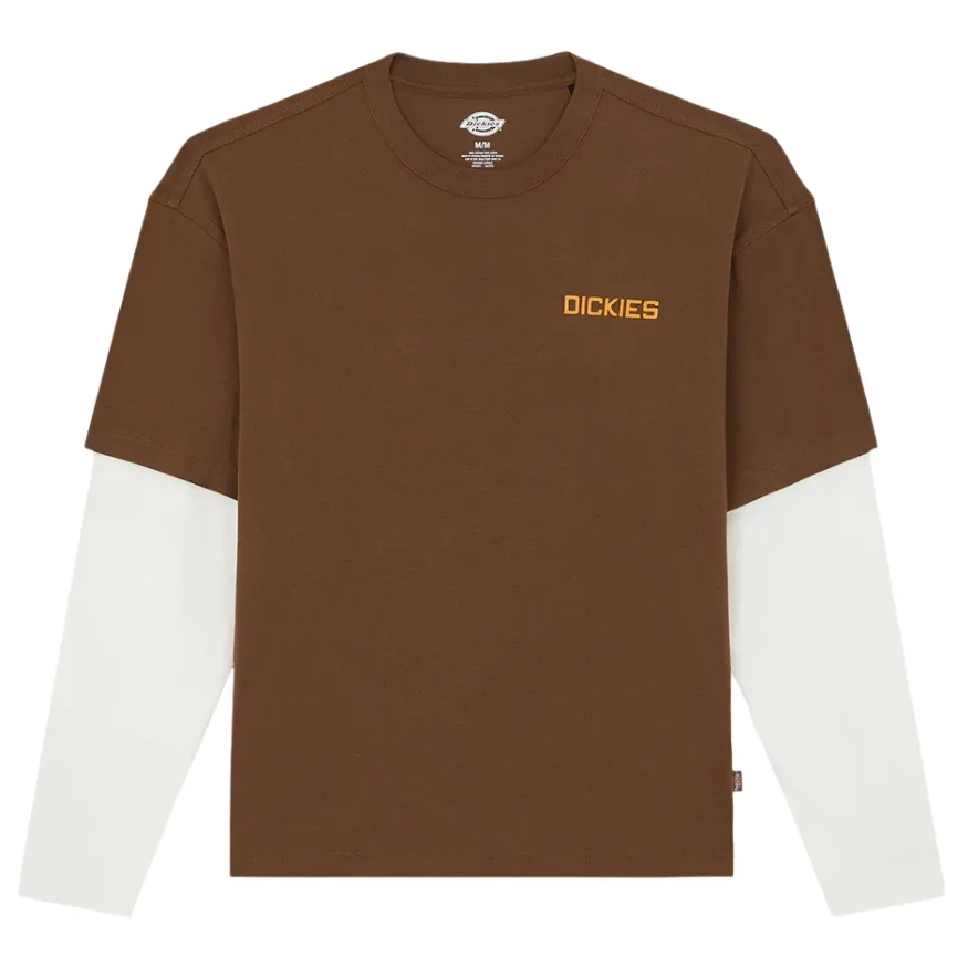Dickies Payson 2fer Timber Brown Long Sleeve Shirt [Size: XL]