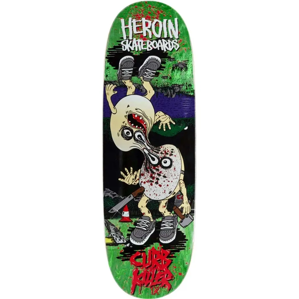 Heroin Curb Killer 9 Merged Green 10.0 Skateboard Deck