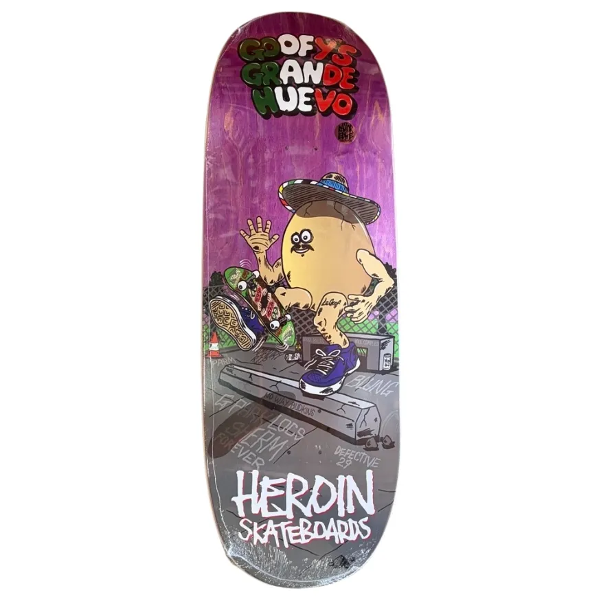 Heroin Goofys Grande Egg Purple 10.75 Skateboard Deck