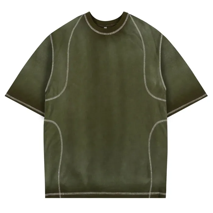Buzzcut Overlock Enzyme Wash Olive T-shirt [Size: XL]