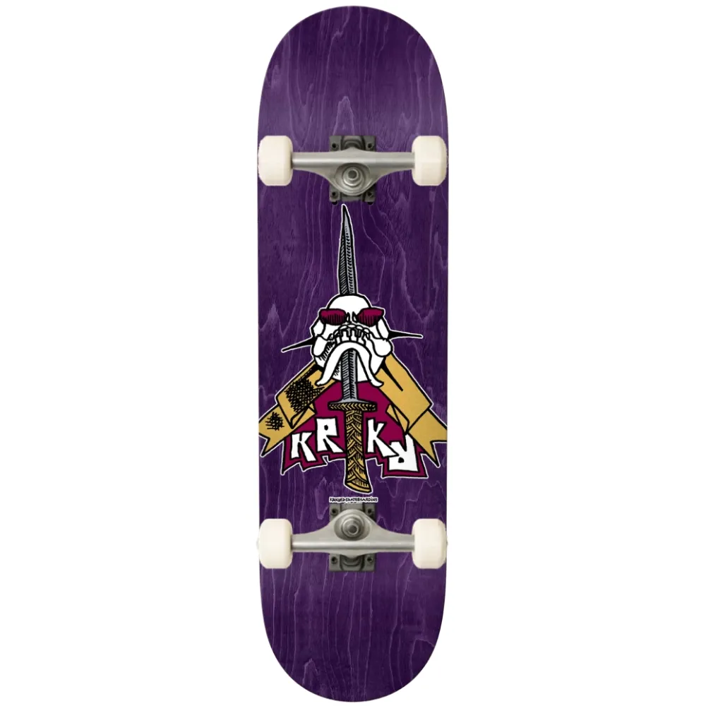 Krooked Skull Sword Purple 8.5 Complete Skateboard