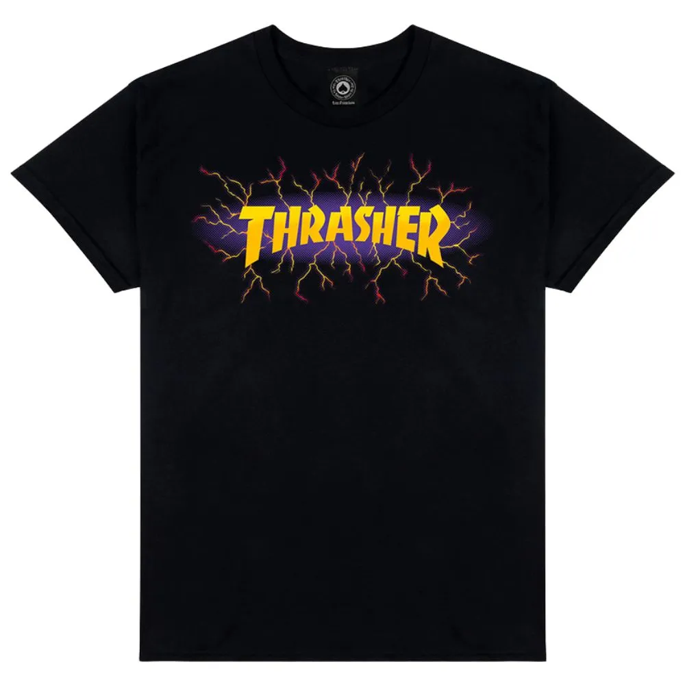 Thrasher Lightning Black T-Shirt [Size: L]