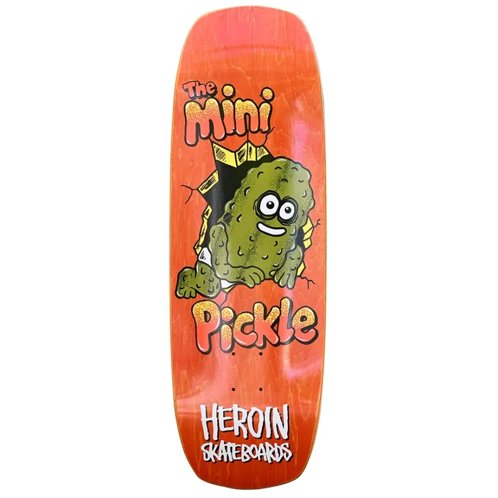 Heroin Mini Pickle Orange 9.5 Skateboard Deck