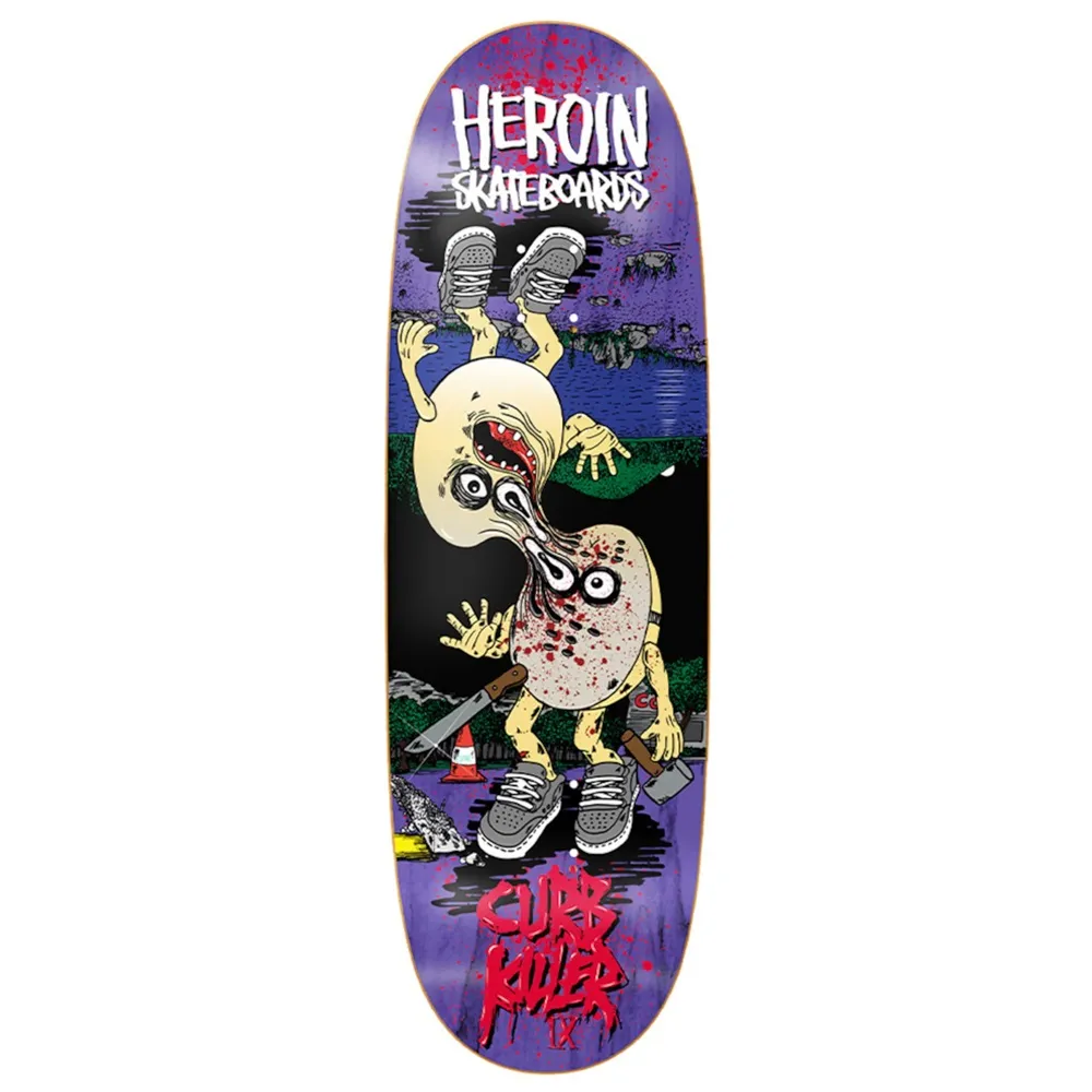 Heroin Curb Killer 9 Merged Purple 10.0 Skateboard Deck