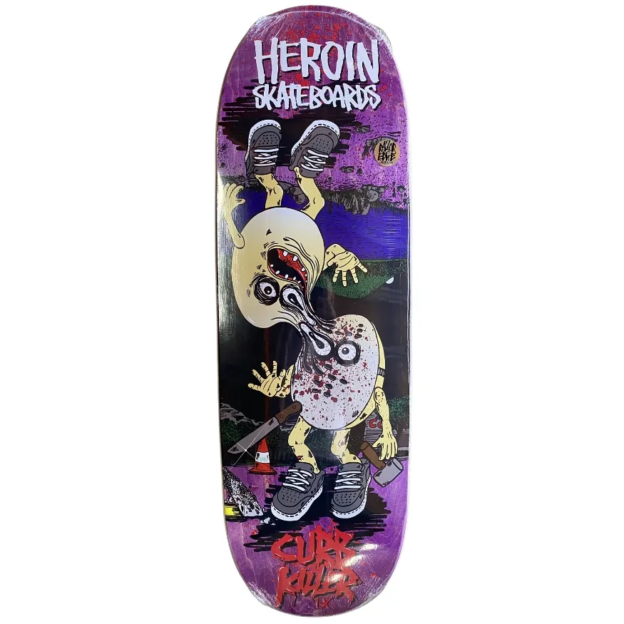 Heroin Curb Killer 9 Merged Pink 10.0 Skateboard Deck