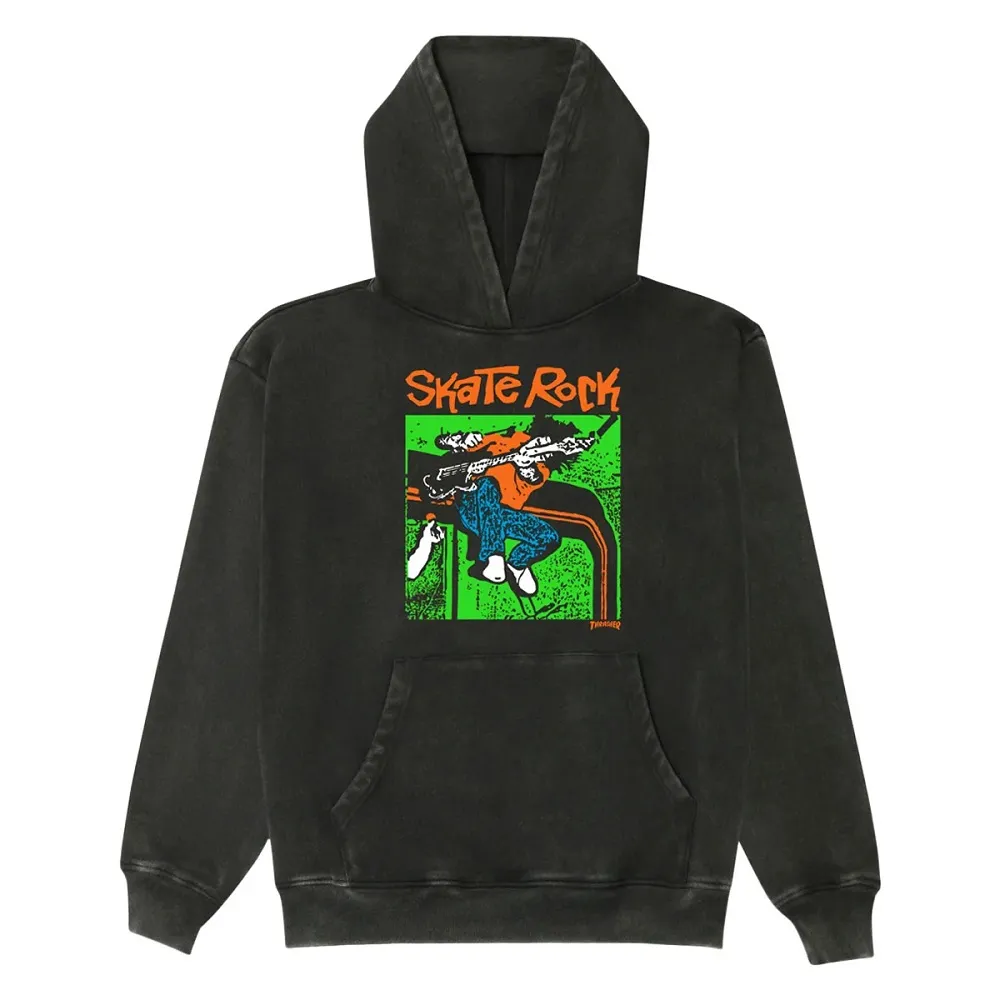 Thrasher Skate Rock Vintage Black Hoodie [Size: L]