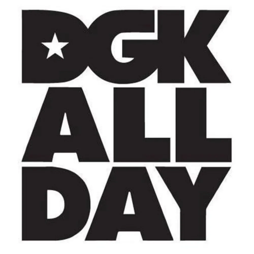 Dgk All Day Black Skateboard Sticker