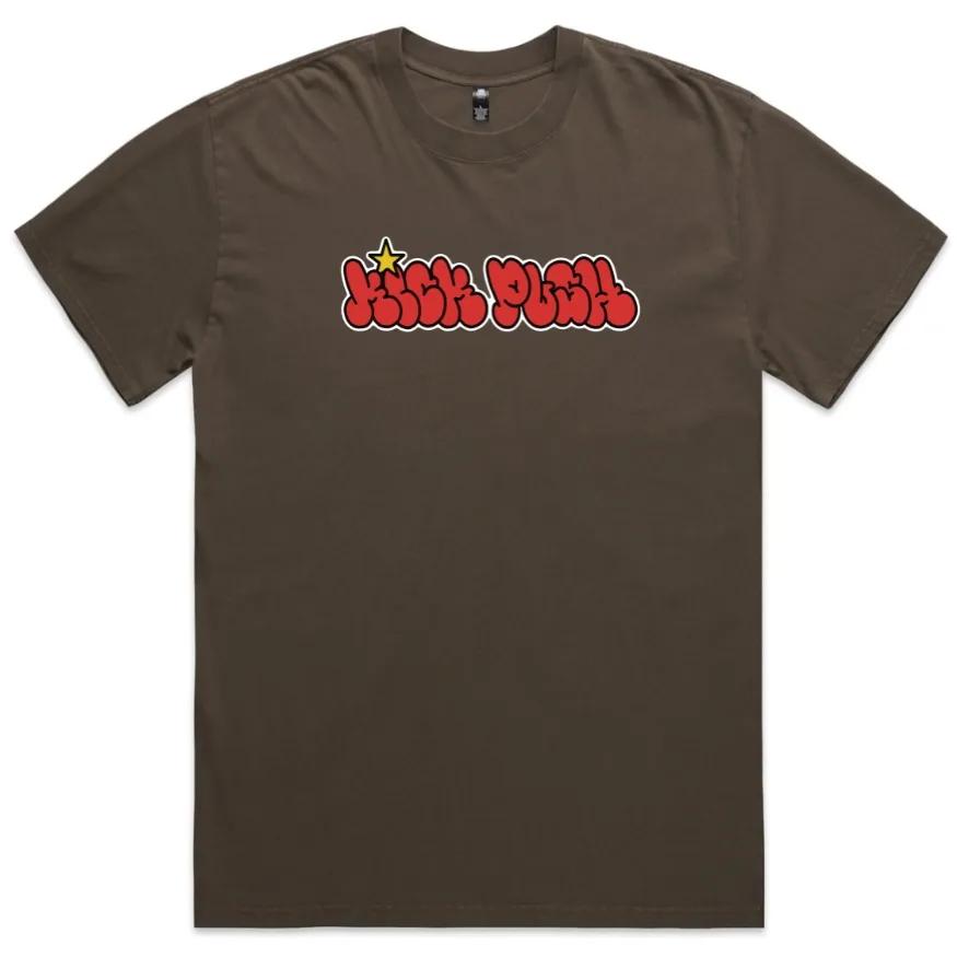 Kick Push Throwie Faded Brown T-Shirt [Size: M]