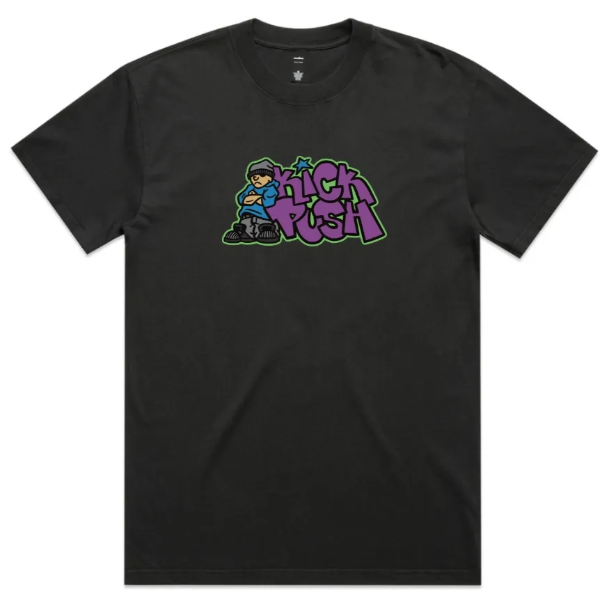 Kick Push Post Up Faded Coal T-Shirt [Size: S]
