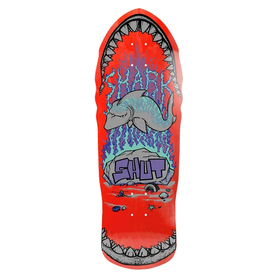 Shut 86 Shark EX7 Red 10.375 Skateboard Deck