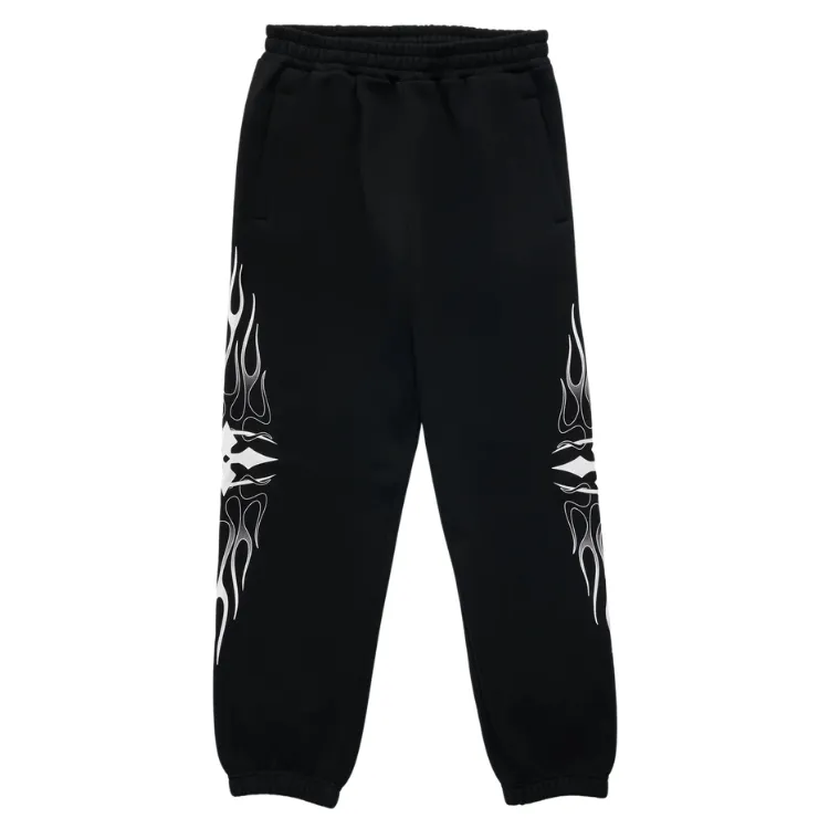 Ritual Vision Flame Fleece Black Track Pants [Size: L]
