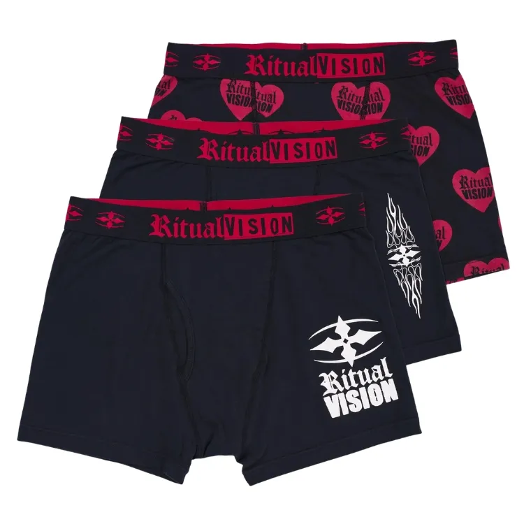 Ritual Vision Core Black 3 Pack Boxer Briefs [Size: M]