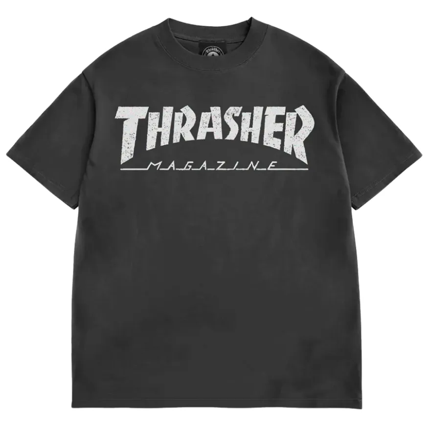 Thrasher Mag Logo Vintage Black T-Shirt [Size: M]