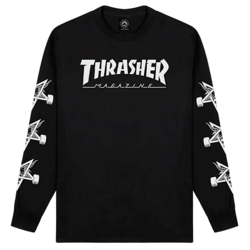 Thrasher Mag Goat Black Long Sleeve Shirt [Size: M]