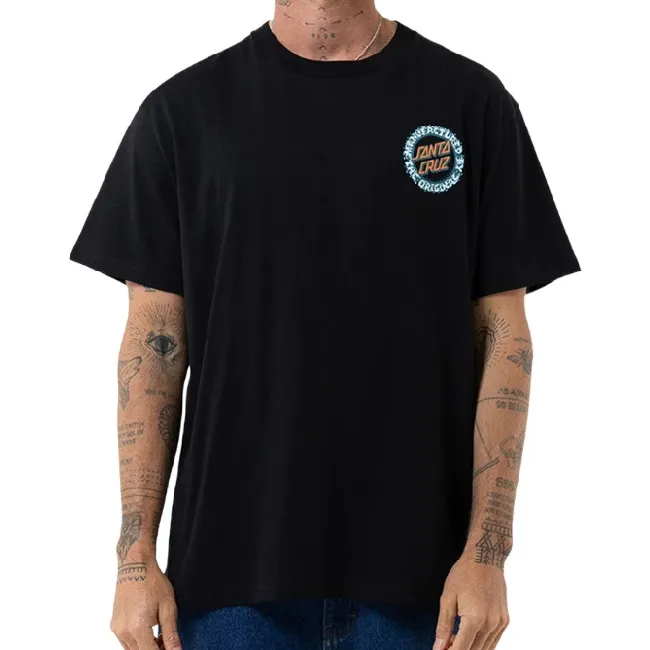 Santa Cruz Splatter MFG Dot Hollow Box Fit Black T-Shirt [Size: M]