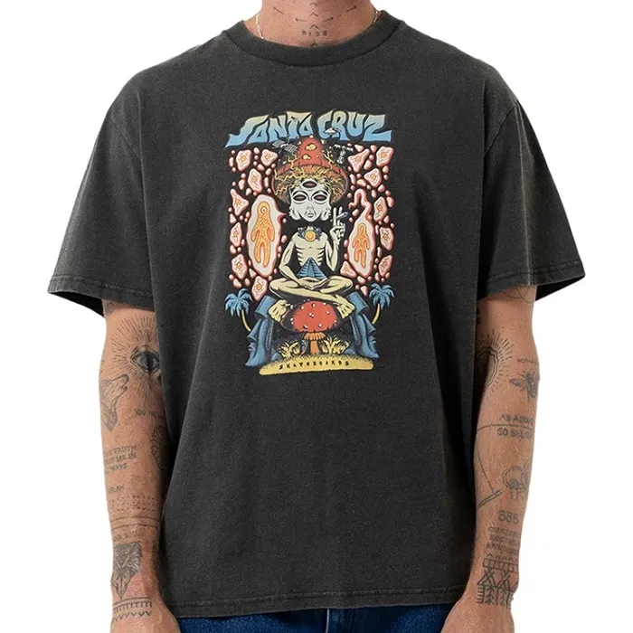 Santa Cruz Winkowski Spaced Out Washed Off Black T-Shirt [Size: M]