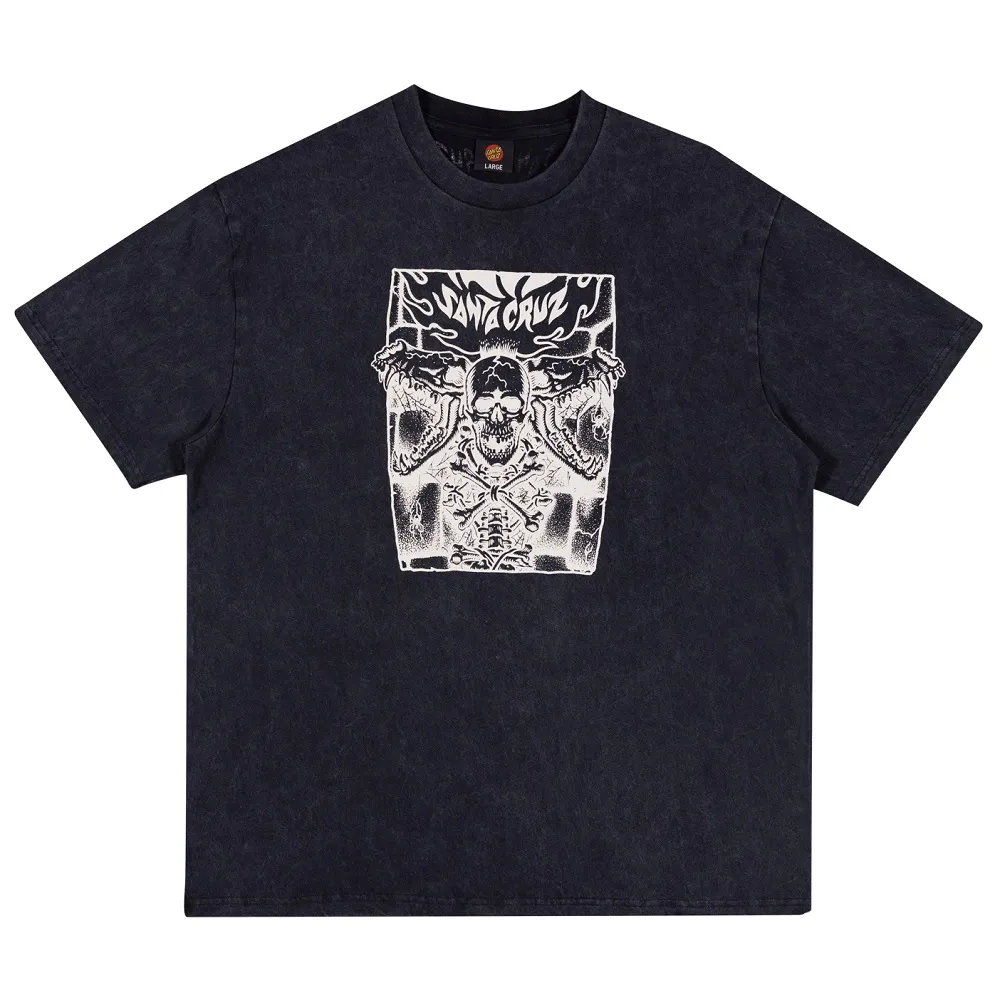 Santa Cruz Pace Torch Inverted Washed Black Box Fit T-Shirt [Size: L]