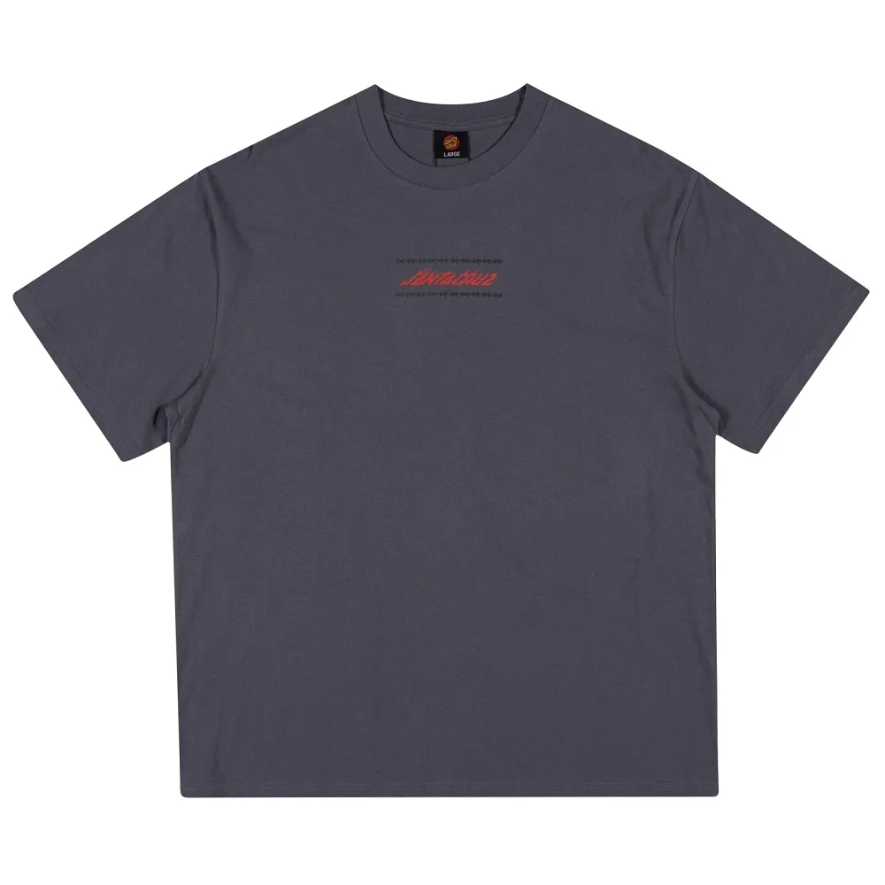 Santa Cruz Wired Flame Dot Dark Grey Box Fit T-Shirt [Size: M]