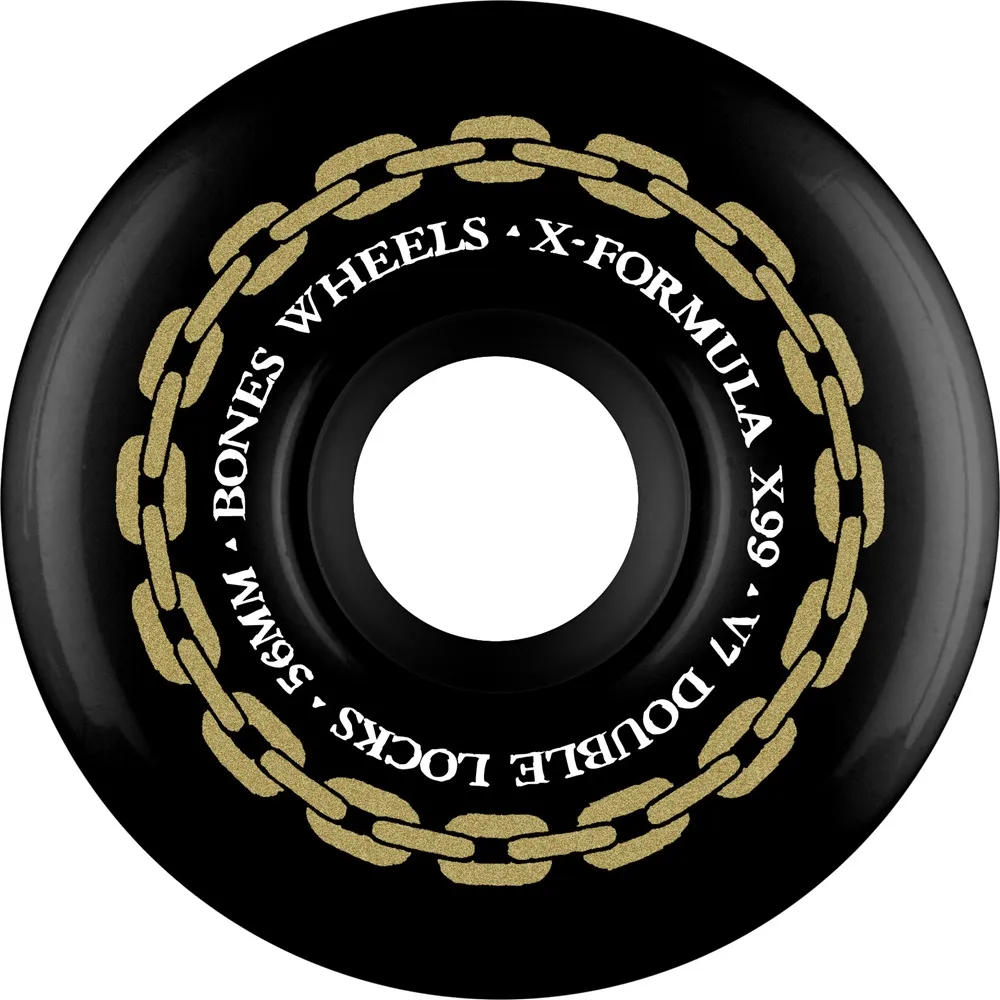 Bones X-Formula Chains Double Lock Black V7 99A 56mm Skateboard Wheels