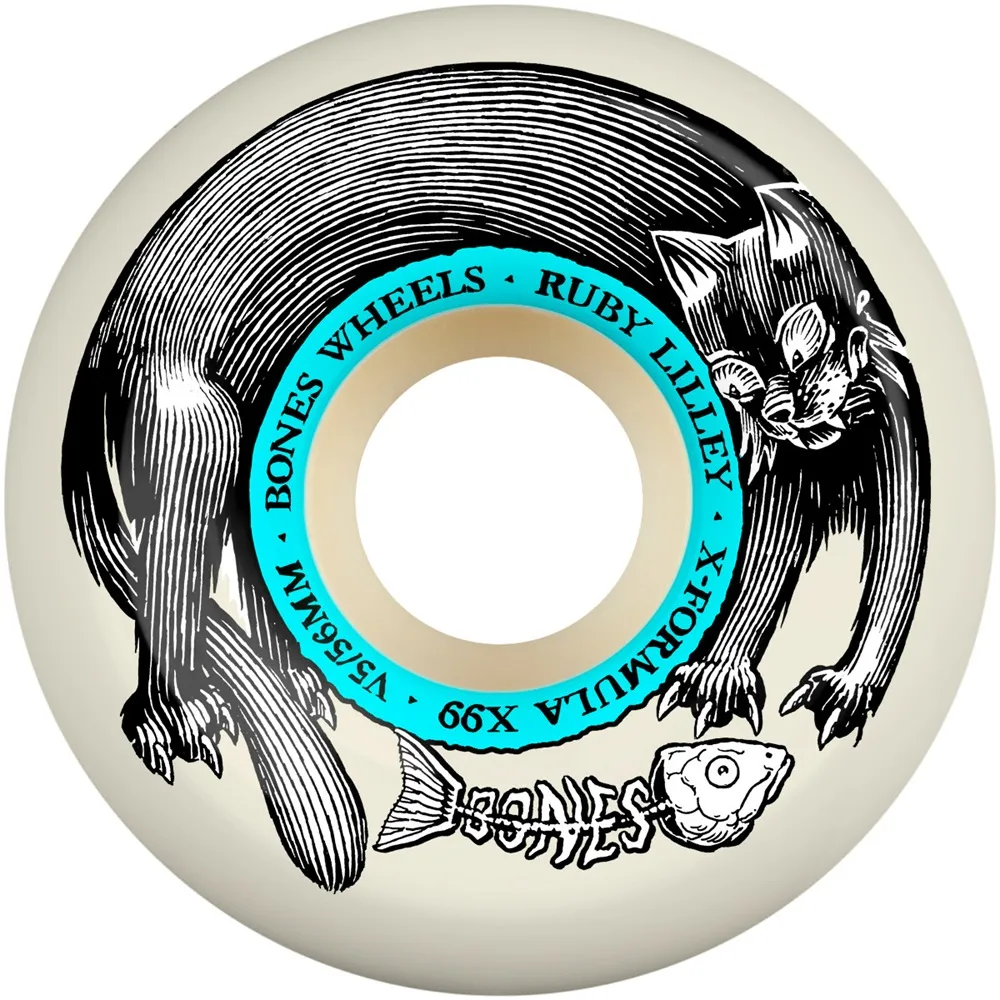 Bones X-Formula Lilley Black Cat Side Cut V5 99A 56mm Skateboard Wheels