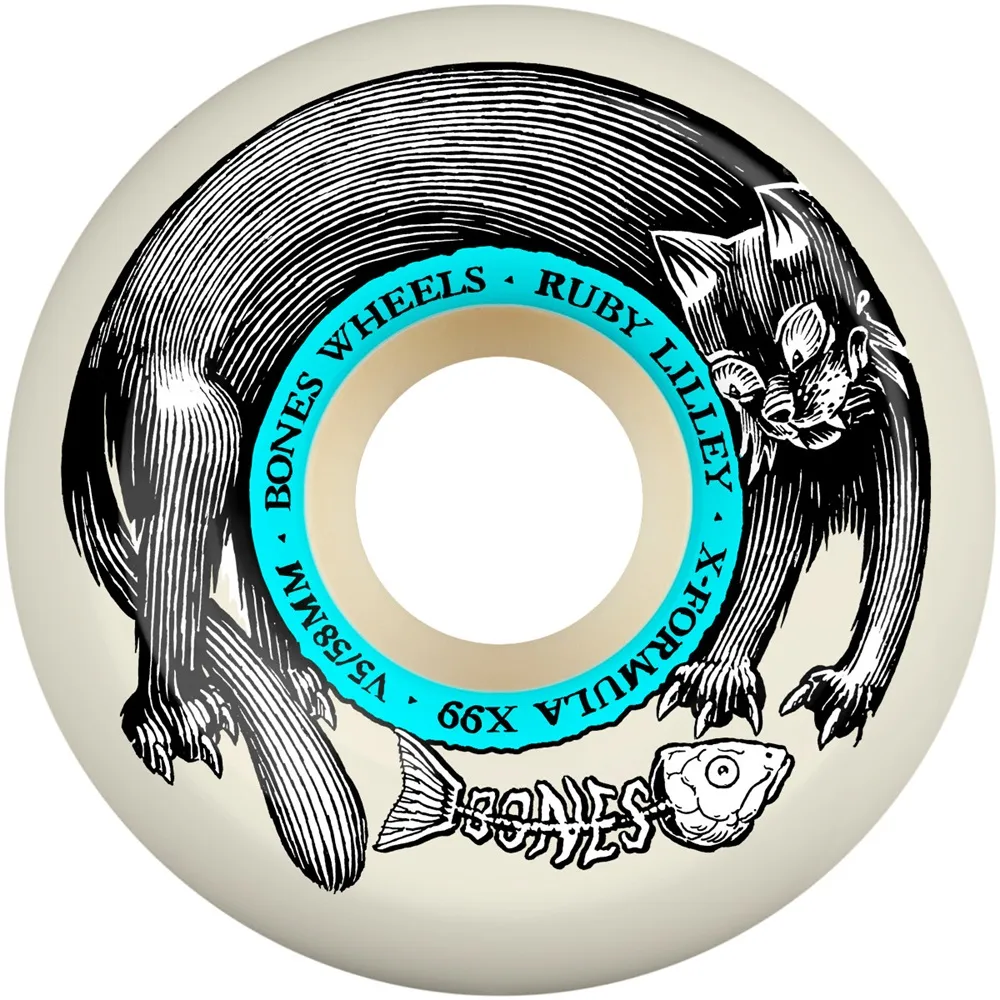 Bones X-Formula Lilley Black Cat Side Cut V5 99A 58mm Skateboard Wheels