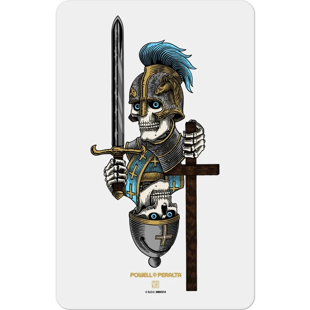 Powell Peralta Corrigan Chess Skulls Skateboard Sticker [Colour: White]