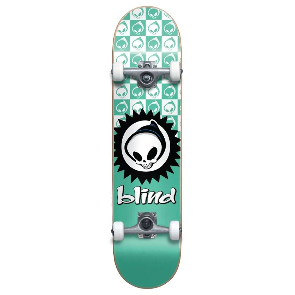 Blind Checker Reaper FP Youth Teal 7.375 Complete Skateboard