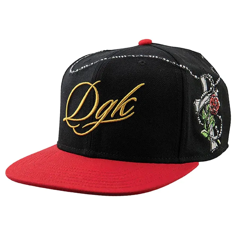 DGK Archangel Black Red Snapback Hat