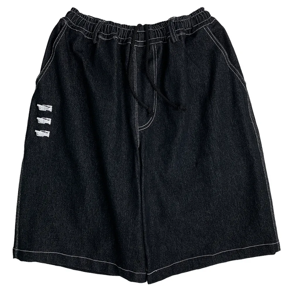Televisi Star Baggy OG 3VX Black Denim Shorts [Size: S]