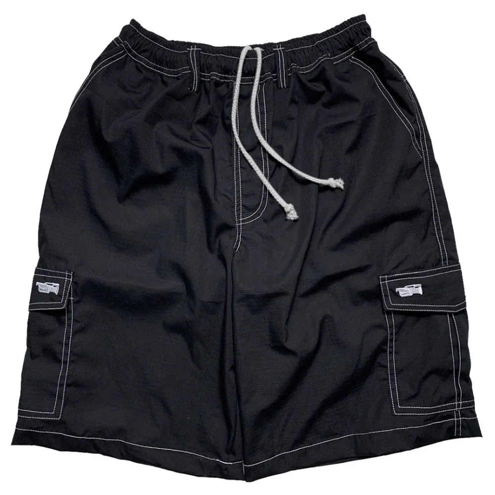 Televisi Star Baggy OG 1VX Black Ripstop Cargo Shorts [Size: S]