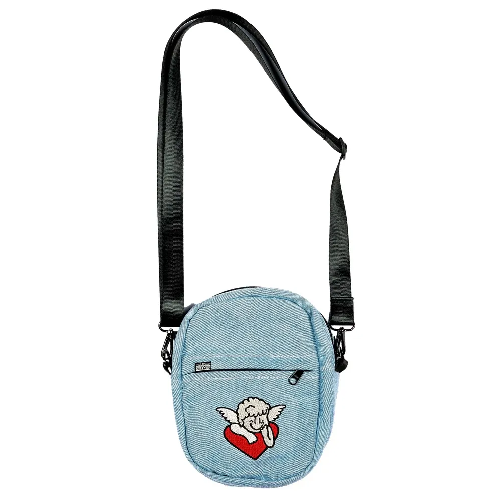 Televisi Star Pink Love Light Blue Denim Sling Shoulder Bag