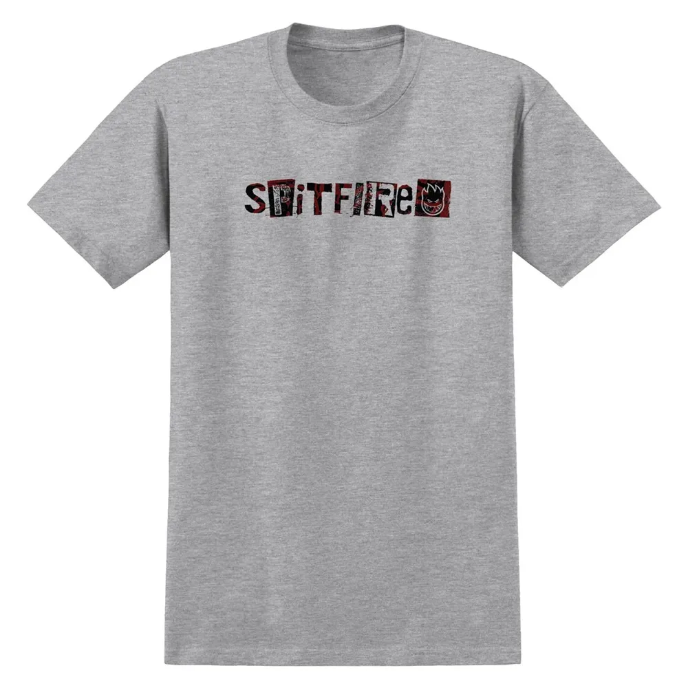 Spitfire Ransom Fill Heather Grey T-Shirt [Size: M]