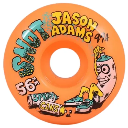 Snot Wheel Co Jason Adams Spray Cans Neon Orange Conical 99A 56mm Skateboard Wheels
