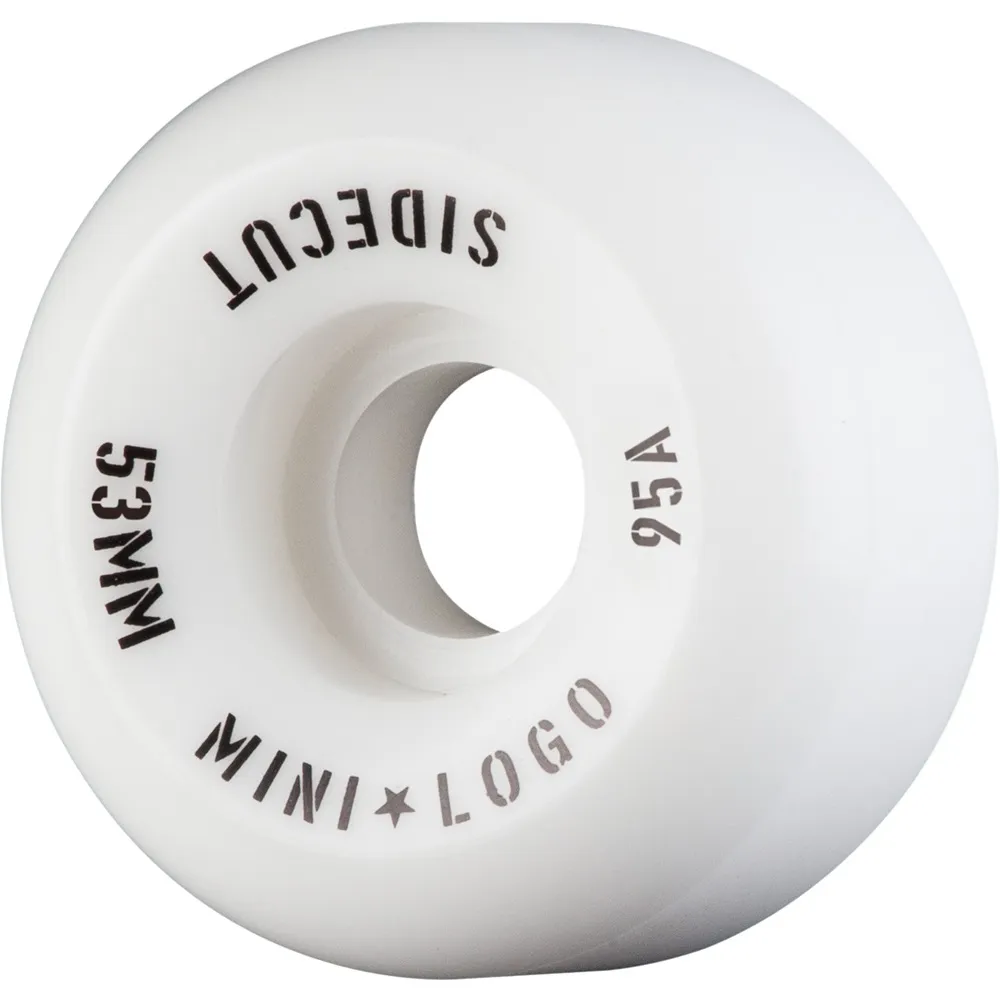 Mini Logo Side Cut White 95A 53mm Skateboard Wheels