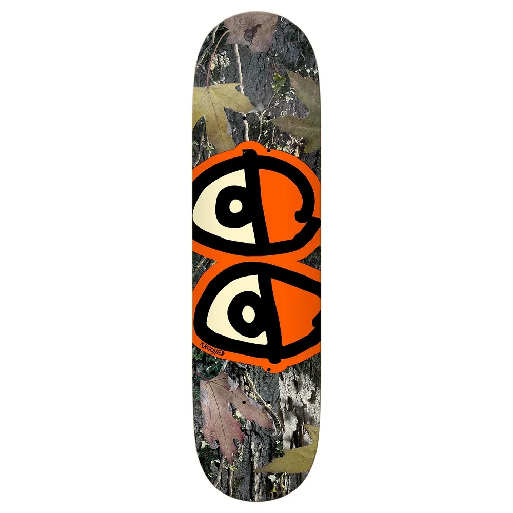 Krooked Team Eyes Camo Orange 8.25 Skateboard Deck
