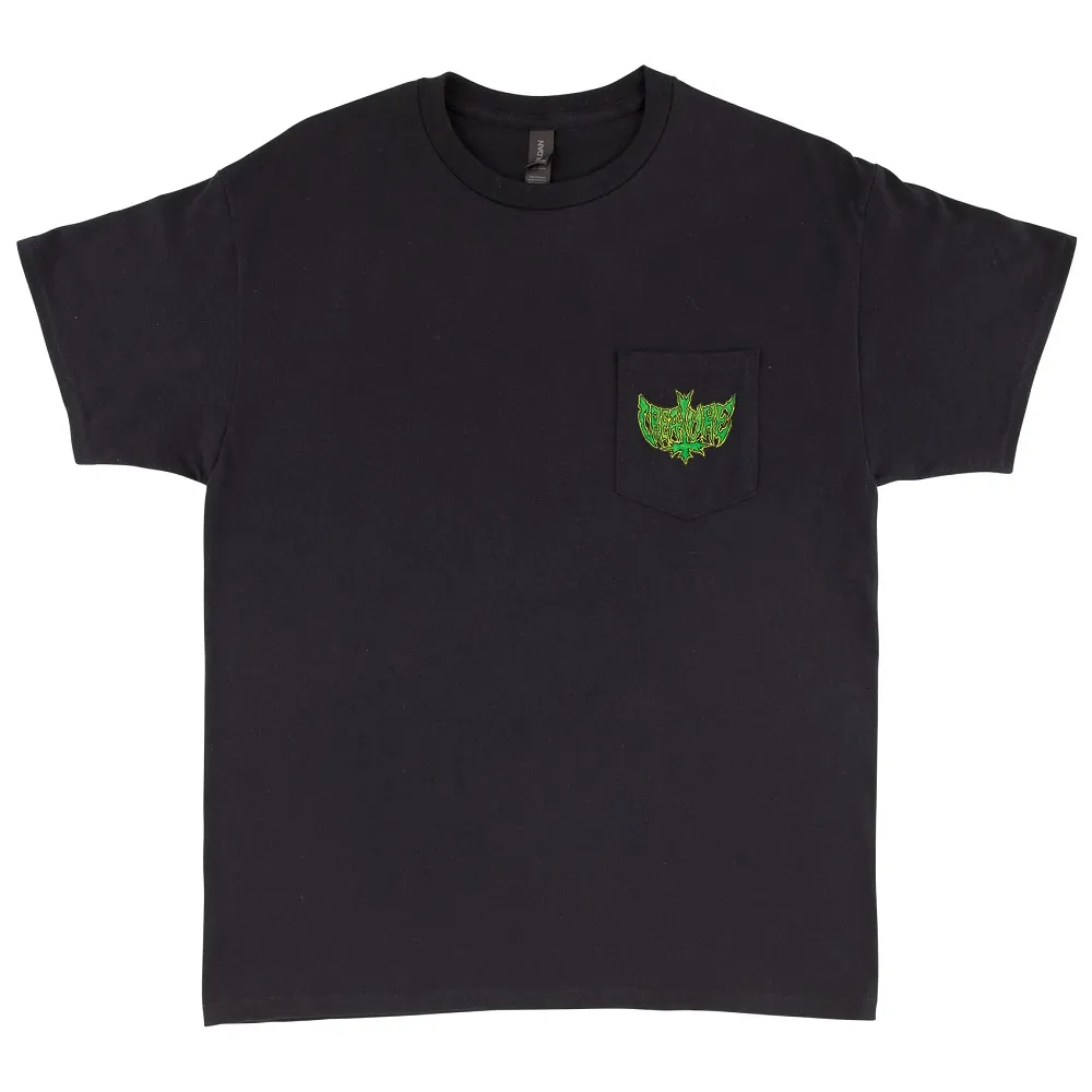Creature Hippie Skull Black Pocket T-Shirt [Size: L]