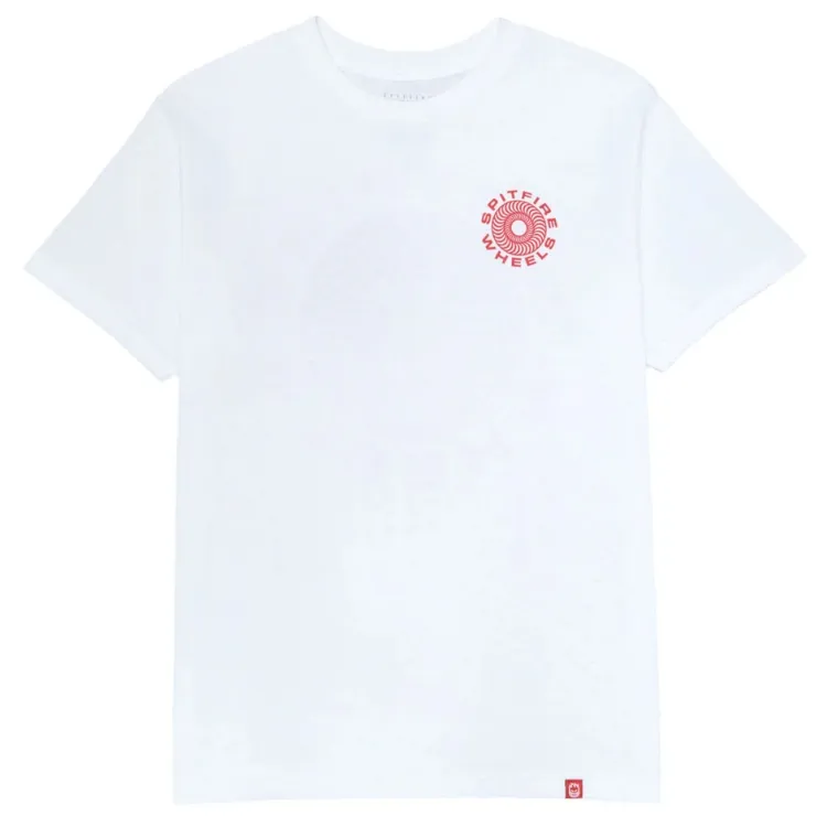 Spitfire Classic 87 Swirl Fill White Red T-Shirt [Size: L]