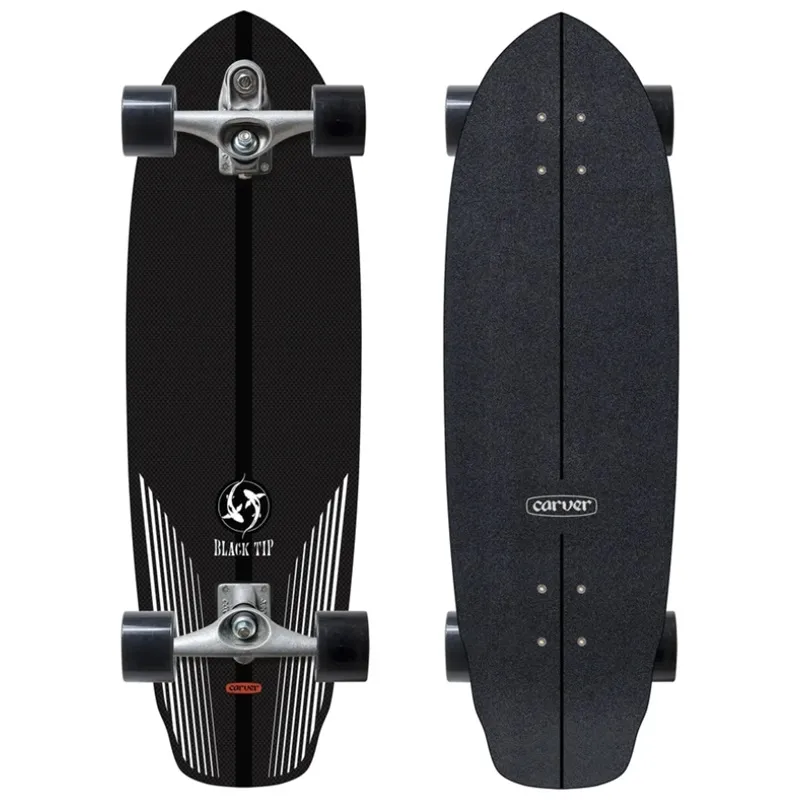Carver Black Tip Carbon C7 Surfskate Skateboard