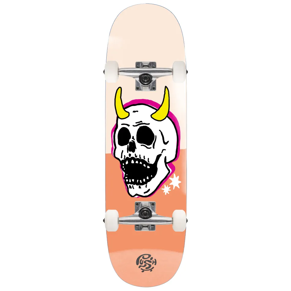 Push Skull Horn Peach 7.5 Complete Skateboard