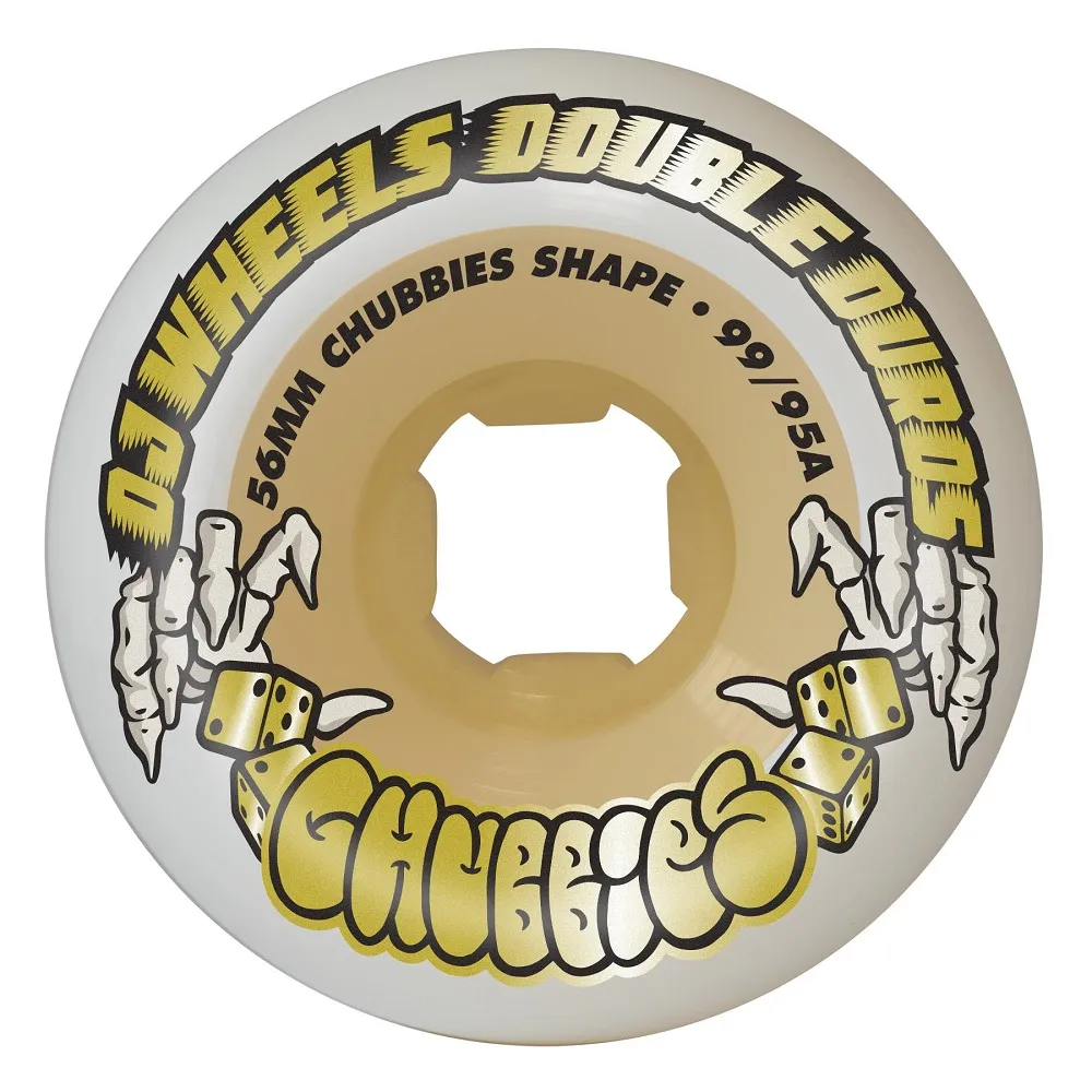 OJ Double Duro Chubbies White Gum 99A/95A 56mm Skateboard Wheels