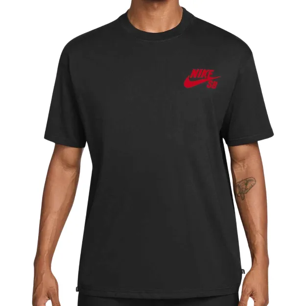 Nike SB Logo Skate Black University Red T-Shirt [Size: S]